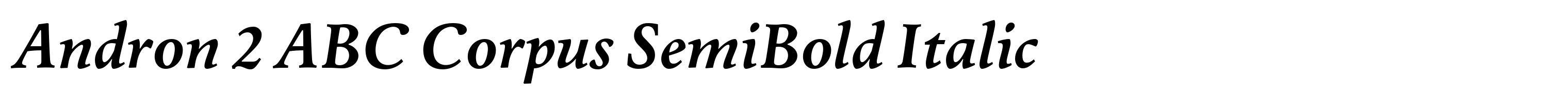 Andron 2 ABC Corpus SemiBold Italic